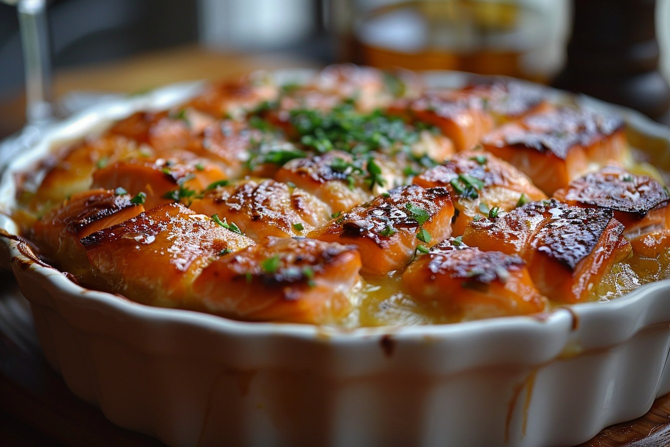 Une recette réconfortante : le gratin de saumon et sifflets de poireaux